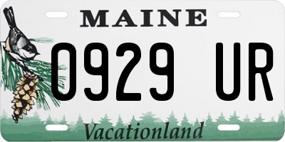 ME license plate 0929UR