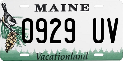 ME license plate 0929UV