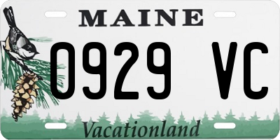 ME license plate 0929VC