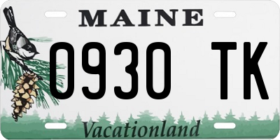 ME license plate 0930TK