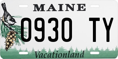 ME license plate 0930TY