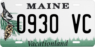 ME license plate 0930VC