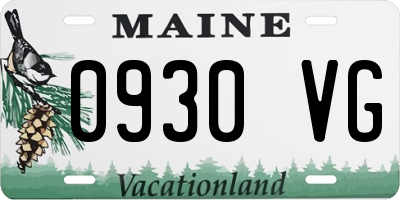 ME license plate 0930VG