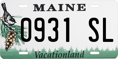 ME license plate 0931SL