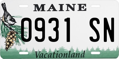 ME license plate 0931SN