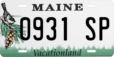 ME license plate 0931SP