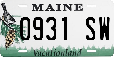 ME license plate 0931SW
