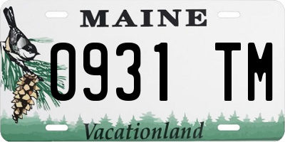 ME license plate 0931TM