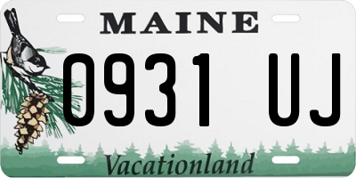 ME license plate 0931UJ