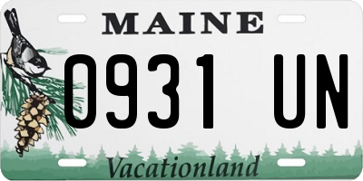 ME license plate 0931UN