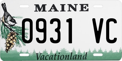 ME license plate 0931VC
