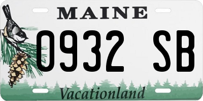 ME license plate 0932SB