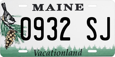 ME license plate 0932SJ