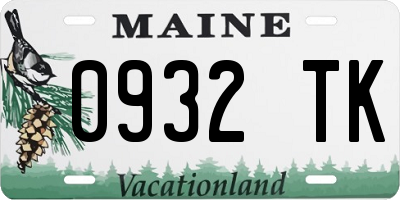 ME license plate 0932TK