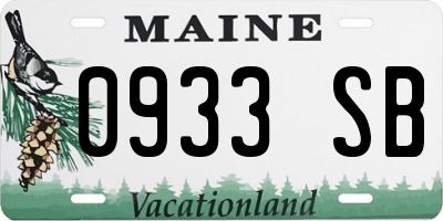 ME license plate 0933SB