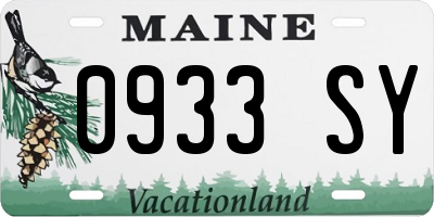 ME license plate 0933SY