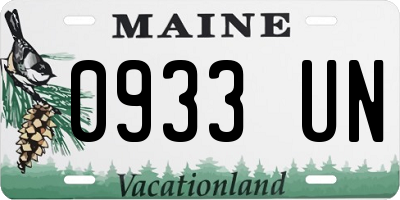 ME license plate 0933UN