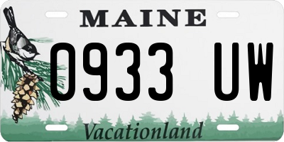 ME license plate 0933UW