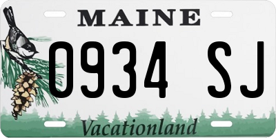 ME license plate 0934SJ