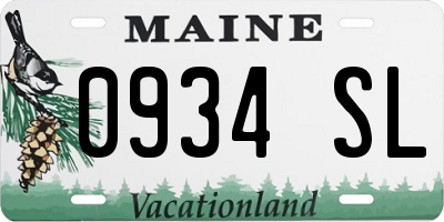ME license plate 0934SL