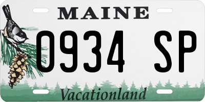 ME license plate 0934SP