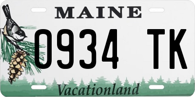ME license plate 0934TK