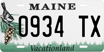 ME license plate 0934TX