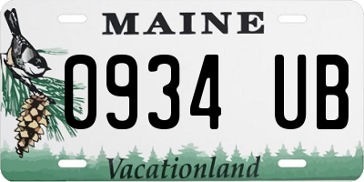 ME license plate 0934UB