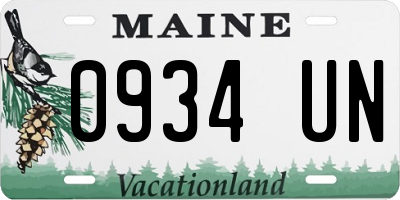 ME license plate 0934UN
