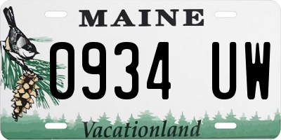 ME license plate 0934UW