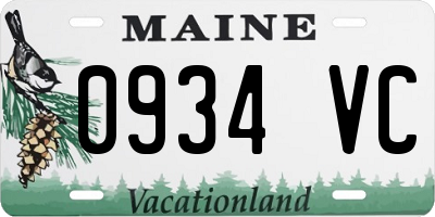 ME license plate 0934VC