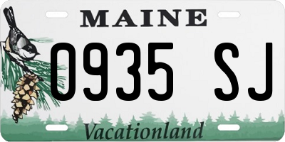 ME license plate 0935SJ