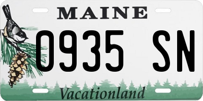 ME license plate 0935SN