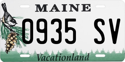 ME license plate 0935SV
