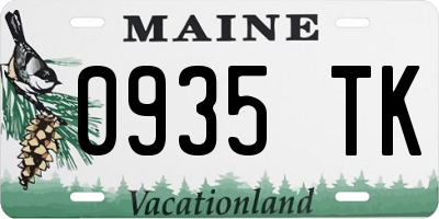 ME license plate 0935TK