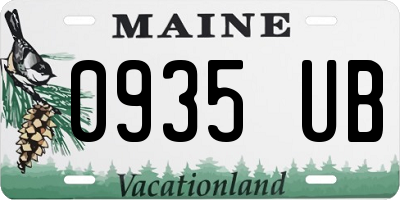 ME license plate 0935UB