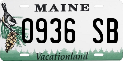 ME license plate 0936SB