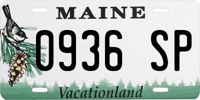 ME license plate 0936SP