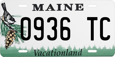 ME license plate 0936TC