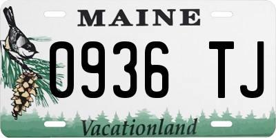 ME license plate 0936TJ
