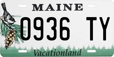 ME license plate 0936TY