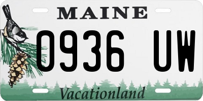 ME license plate 0936UW