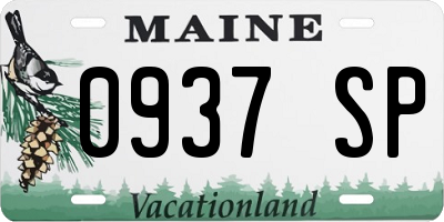 ME license plate 0937SP