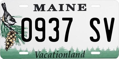 ME license plate 0937SV