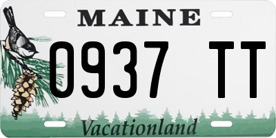 ME license plate 0937TT