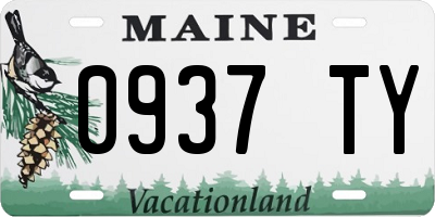 ME license plate 0937TY