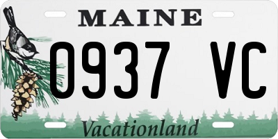 ME license plate 0937VC