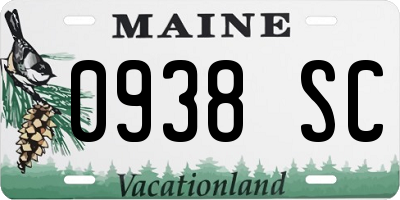 ME license plate 0938SC