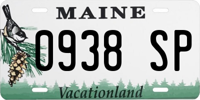 ME license plate 0938SP