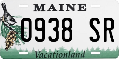 ME license plate 0938SR